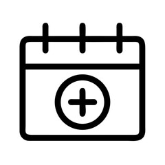 Calendar with Add Symbol Icon Design