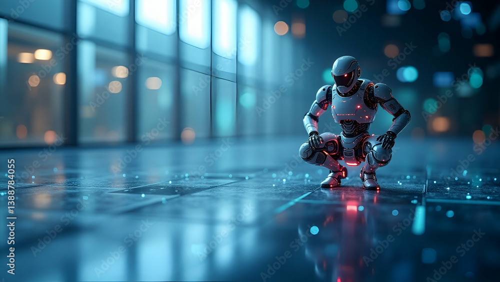 Aufkleber wallpaper design featuring neural network robotics integrated with expansive empty space and refined