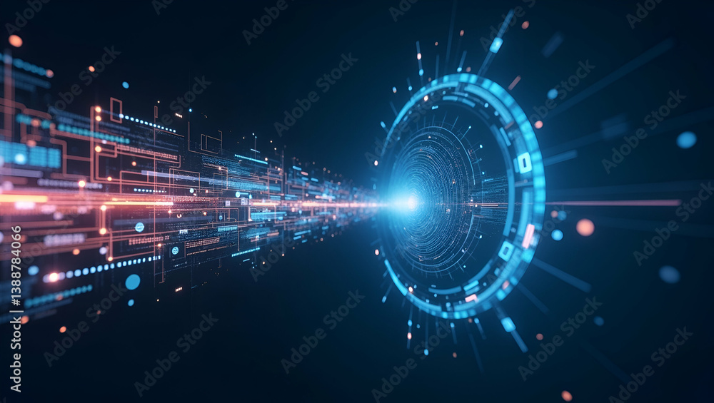 Poster futuristic robotic vision systems: stunning digital artwork of optical sensor arrays & intelligent i