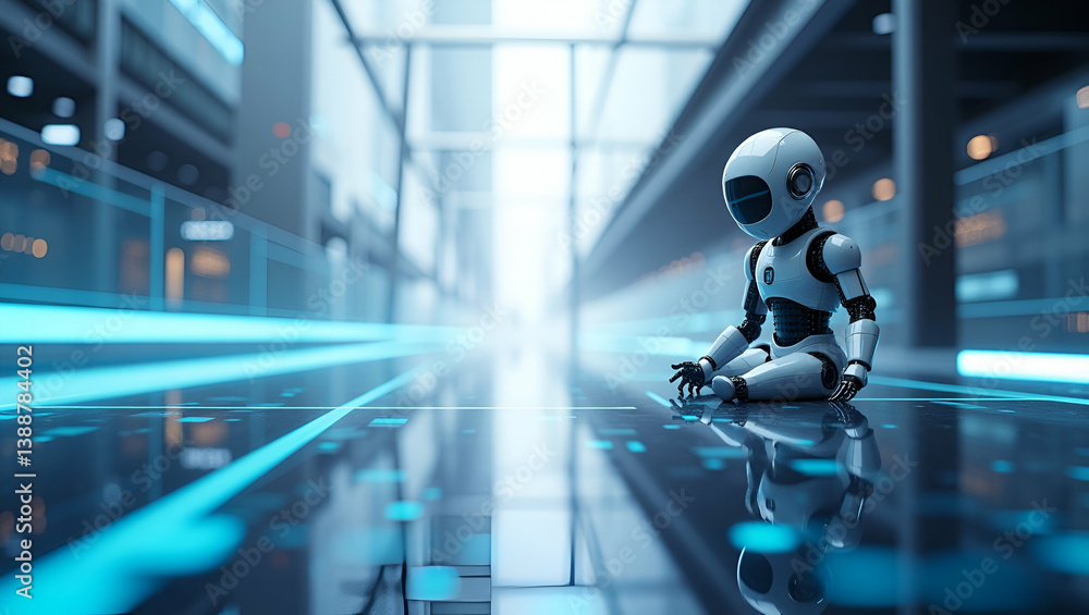 Poster the wallpaper design encapsulates robotics innovation with expansive empty space merging cutting edg