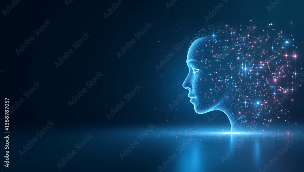 Poster futuristic ai assistant wallpaper: sleek digital illustrations of virtual interfaces in vast empty s