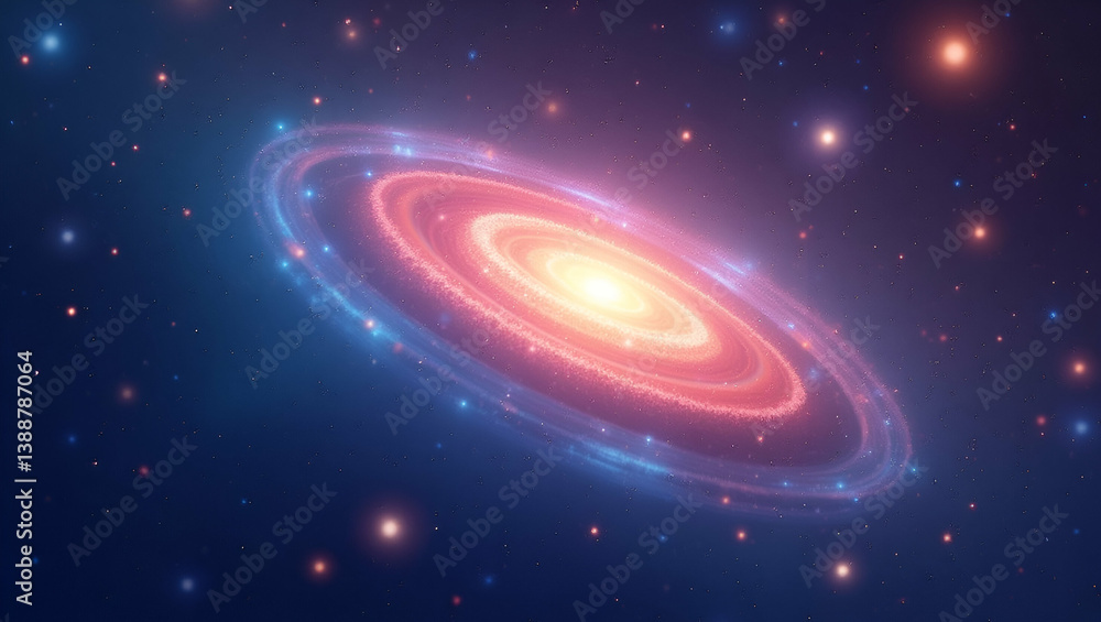 Poster dynamic cosmic phenomena: premium stock imagery of interstellar events in cute flat vector style wit