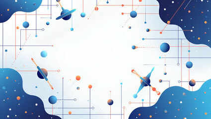 Explore our flat minimalist wallpaper design showcasing sleek abstract visuals and futuristic AI icons, perfect for corporate branding in space technology.