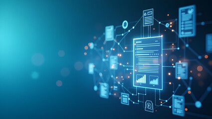 Modern visual composition showcasing automated invoicing workflows with integrated ERP systems paperless billing and real time digital document exchange for optimized financial administration and corp