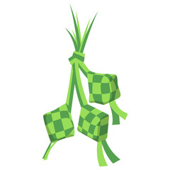 Ramadan Ketupat Hanging Illustration