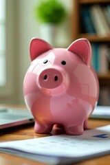 Smart piggybank accountant analyzing income and taxes, taxes, income, finance