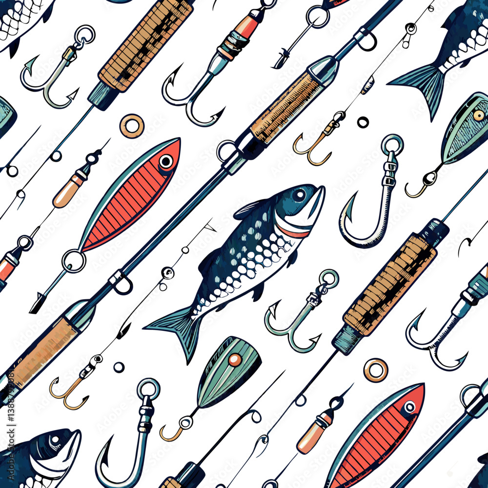 Poster create a vector seamless pattern with bold strokes featuring a single, repeating element (1) a styli