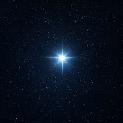 Obraz premium Bright star in a dark night sky