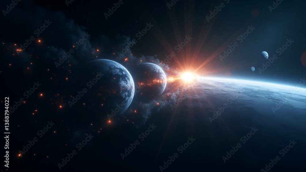 Poster stunning space-time exploration visuals: merging theoretical physics with high-quality digital imagi