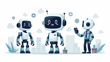 Explore flat illustrations showcasing pioneering robotics innovations in high-tech manufacturing, enhancing automation and precision engineering.