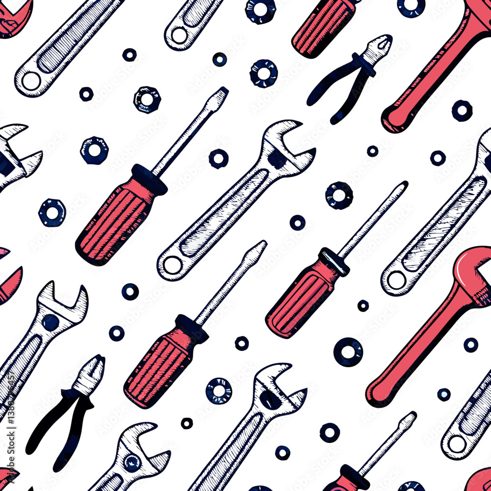 Poster design a bold, seamless vector pattern with thick strokes featuring intricate repeating geometric sh