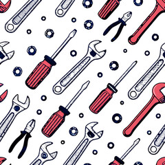 Design a bold, seamless vector pattern with thick strokes featuring intricate repeating geometric shapes.  High-resolution, suitable for textile printing.