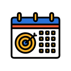 Calendar with Dart Target Icon Design