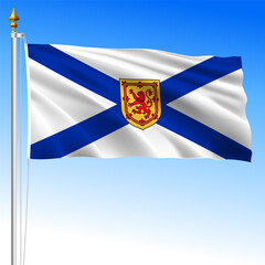 Nova Scotia canadian provincial waving flag, Canada, vector illustration