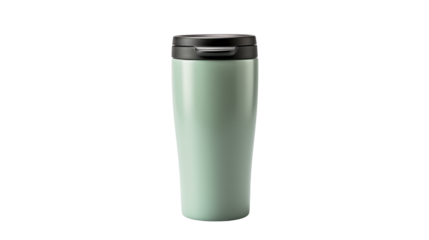 Sage Green Travel Mug for Coffee or Tea Modern Design a transparent background