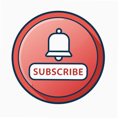 Design a bold, vector subscribe button with a thick stroke.  Include a clear, easily readable 