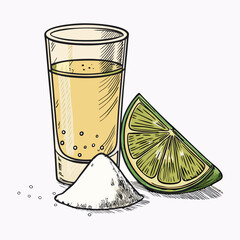 Create a bold, vector illustration of a tequila shot glass with a prominent "L" logo, suitable for branding. © adobe1 stock