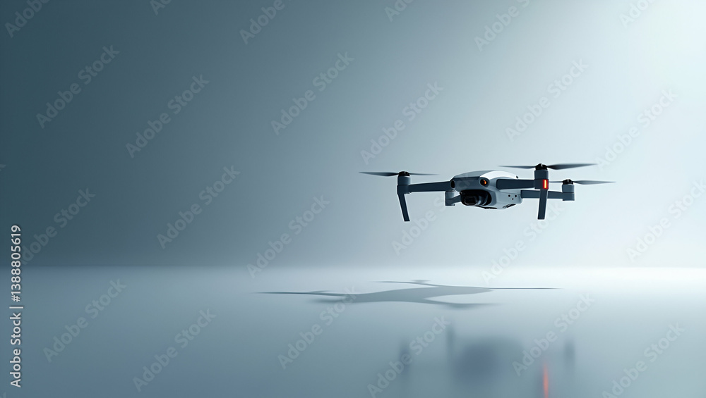 Poster the wallpaper design captures the essence of autonomous drones with vast empty space aesthetics inte