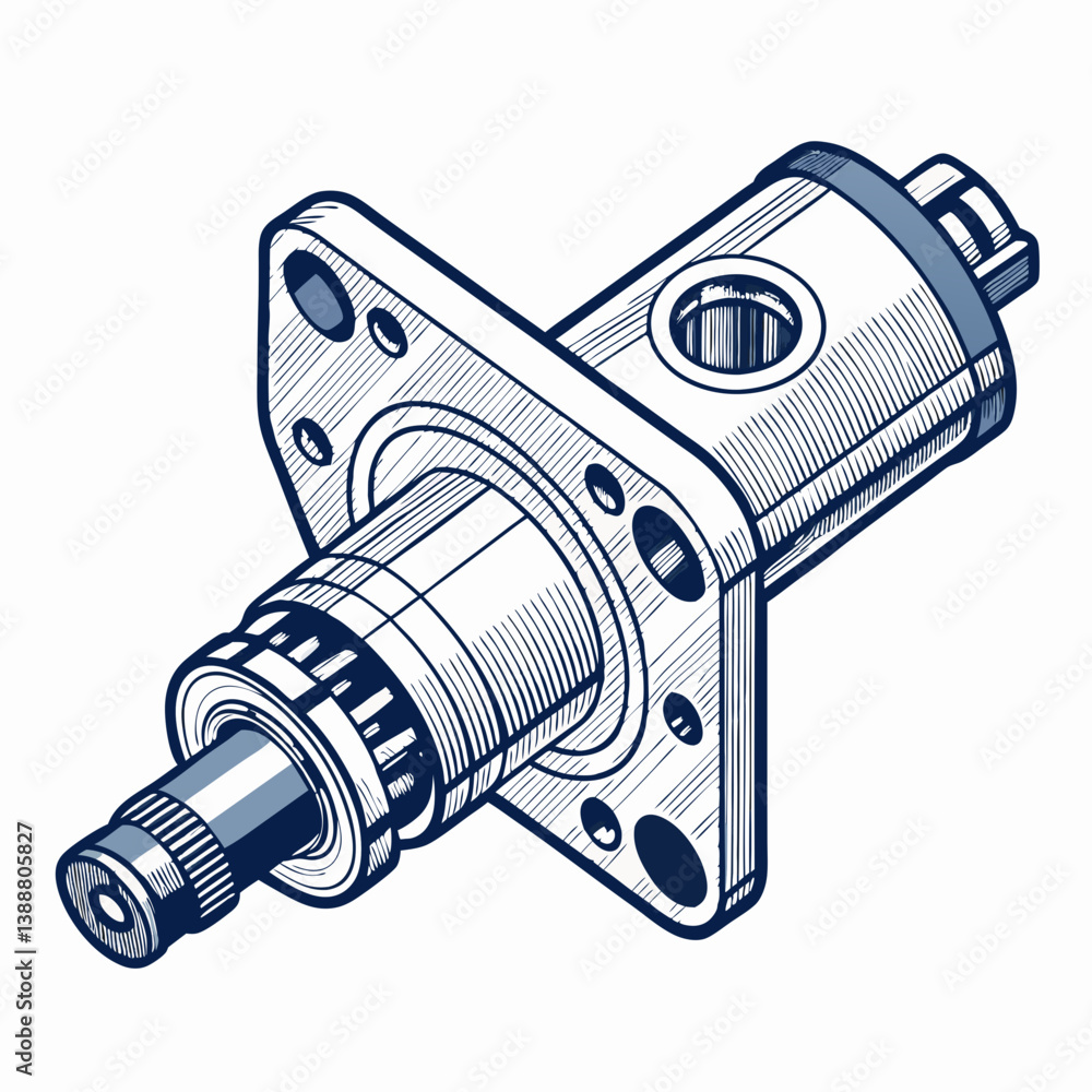 Poster create a bold, vector illustration of a variable valve timing (vvt) engine component, emphasizing st