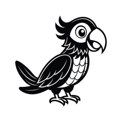 Fototapeta premium Adorable parrot with a curved beak silhouette