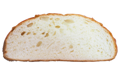 Slice of potato bread isolated on white background. front view bread clipping path isolated object....