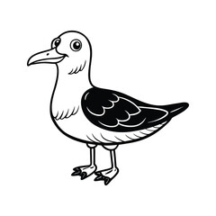 Obraz premium Adorable seagull with a curved beak silhouette