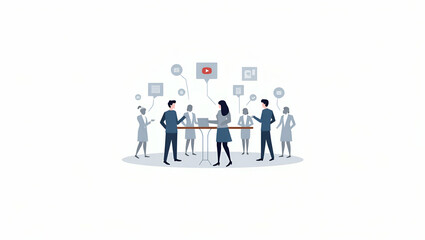 Modern Peer-to-Peer Lending: A Contemporary Wallpaper Design Featuring Digital Icons for Online Loan Marketplaces and Financial Inclusion in a Smart Business Aesthetic