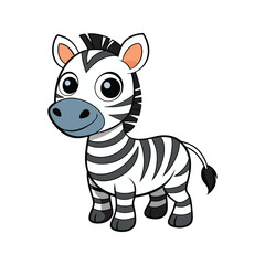 Fototapeta premium Adorable zebra animal with striped pattern vector illustration