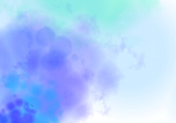 Abstract Digital Painting Depicting Softly Blending Shades of Teal, Light Blue, and Deep Purple Resembling a Dreamy and Atmospheric Sky