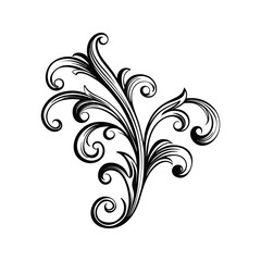 Artistic floral pattern silhouette