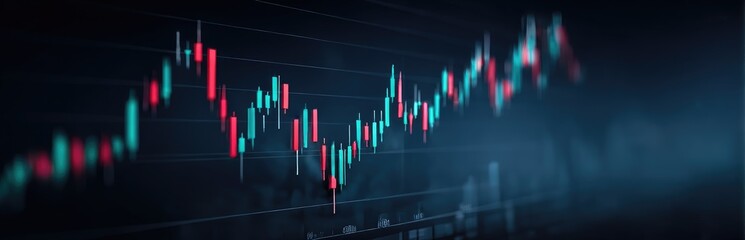 Abstract Financial Chart With Candlestick Patterns