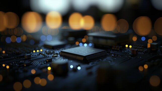 Exploring advanced circuitry technology modern workspace close-up image urban setting top-down view innovation focus
