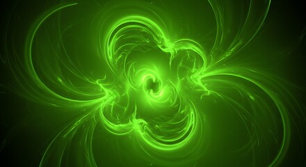 Emerald Fractal: Glowing Green Energy AI Generated