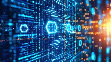 Exploring data transmission in digital networks virtual environment infographic tech perspective innovation insight