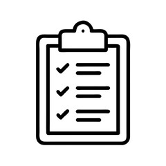 Checklist on Clipboard Outline Icon Design