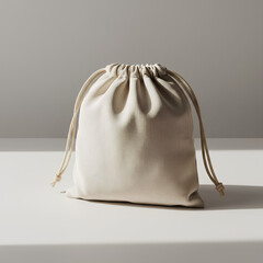 blank drawstring pouch mockup