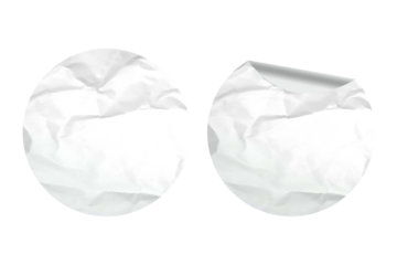 Clean White Round Sticker with Curl Edge , Mock up for Branding or Design
