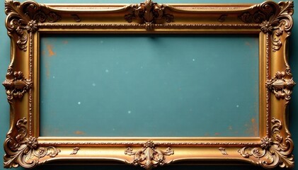 Intricate floral carving, ornate gilded frame, art, baroque