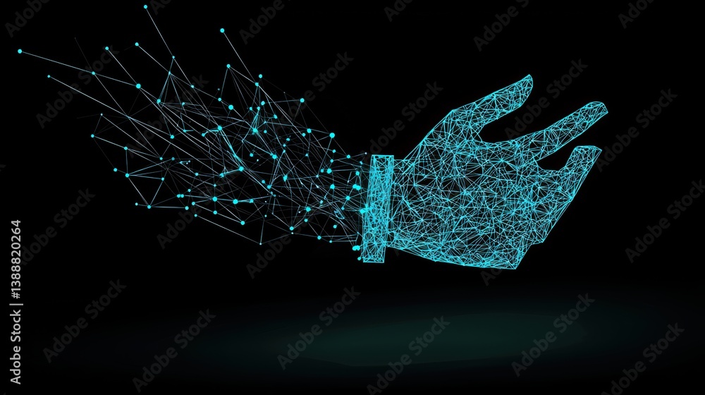 Poster digital interaction event virtual space 3d graphic modern technology environment futuristic viewpoin