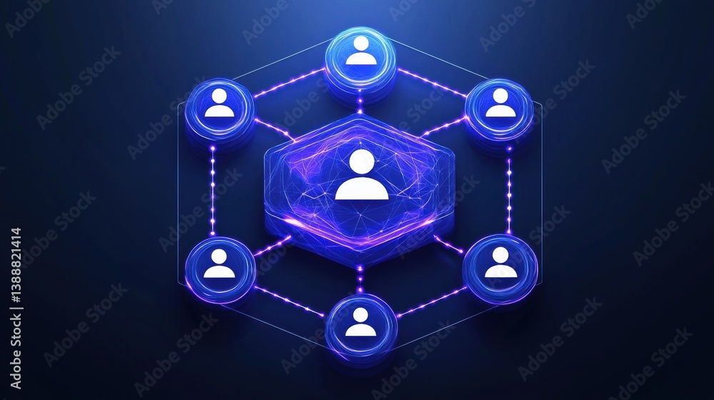 Poster networking event showcasing user connections in a futuristic setting digital graphics cyber environm