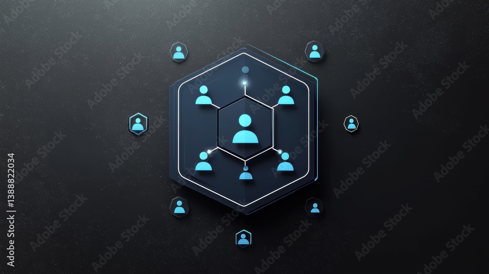 Poster connecting users through innovative technology digital network design graphic art dark environment a