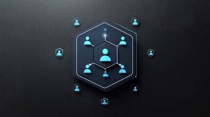 Connecting users through innovative technology digital network design graphic art dark environment aerial view conceptual visualization