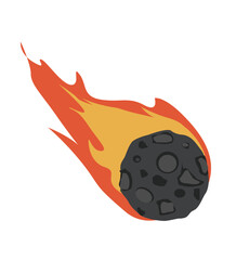  Meteor or fire ball .Burning comet on background of night sky.