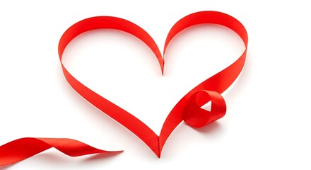 Crimson Ribbon Heart: A Symbol of Love AI Generated