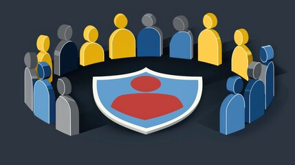 Community engagement event on cybersecurity awareness virtual space infographic informative collaborative approach