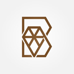 Diamond Logo, Letter B with Diamond combination, suitable for brand and company logos, vector illustration