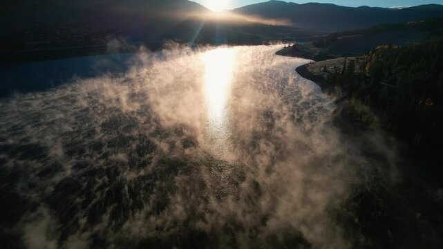 Lake Dillon Colorado Foggy Sunrise Timelapse 