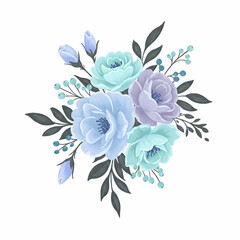 Fototapeta premium Soft Cool Toned Floral Pattern