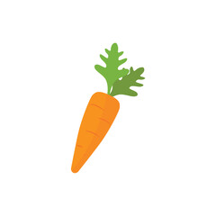 Carrot icon. Flat design on a white background. Vector stock illustration