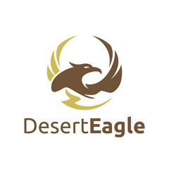 Obraz premium Golden Great Desert Eagle Logo Template